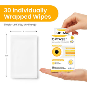 Optase ingredient label highlighting manuka oil and preservative-free formula