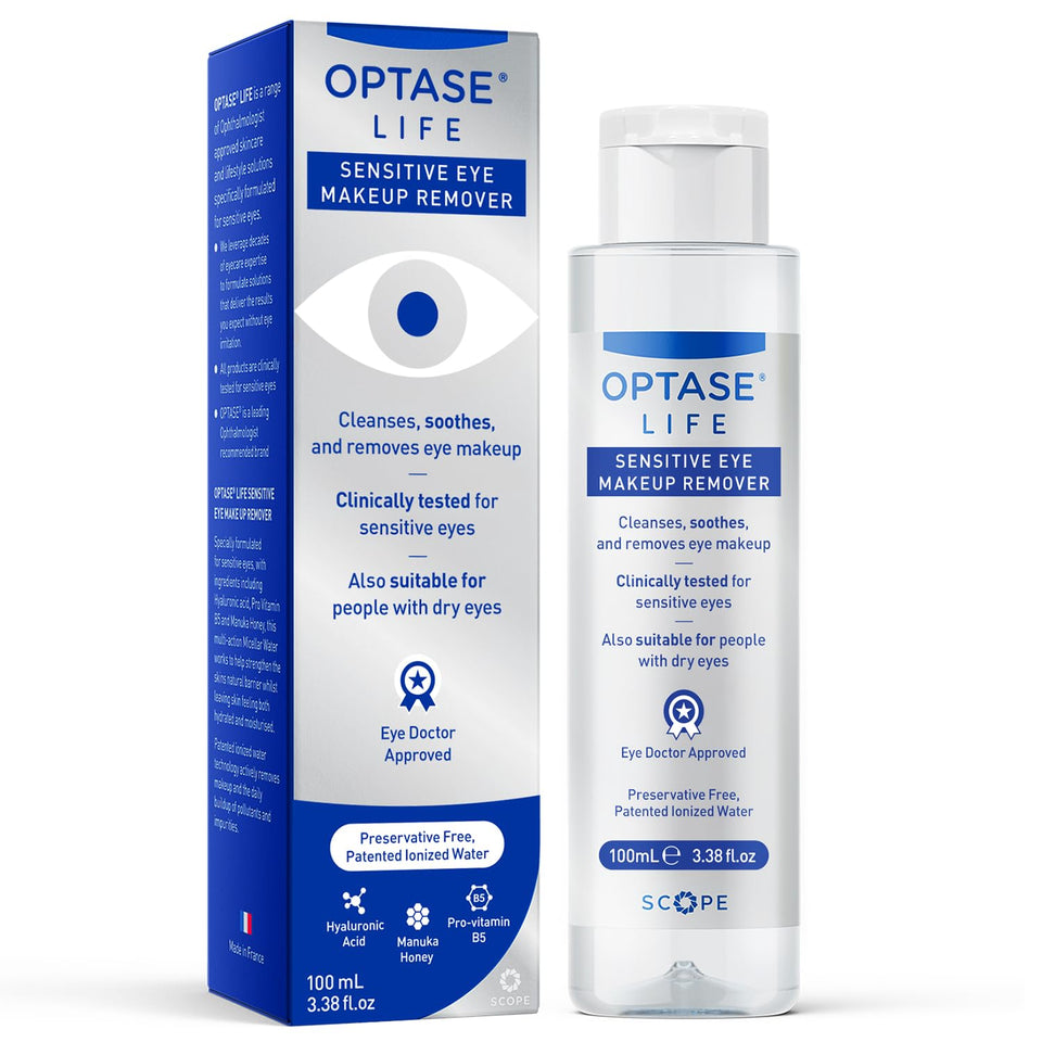 Optase bottle front packaging showing 100ml and gentle remover benefits