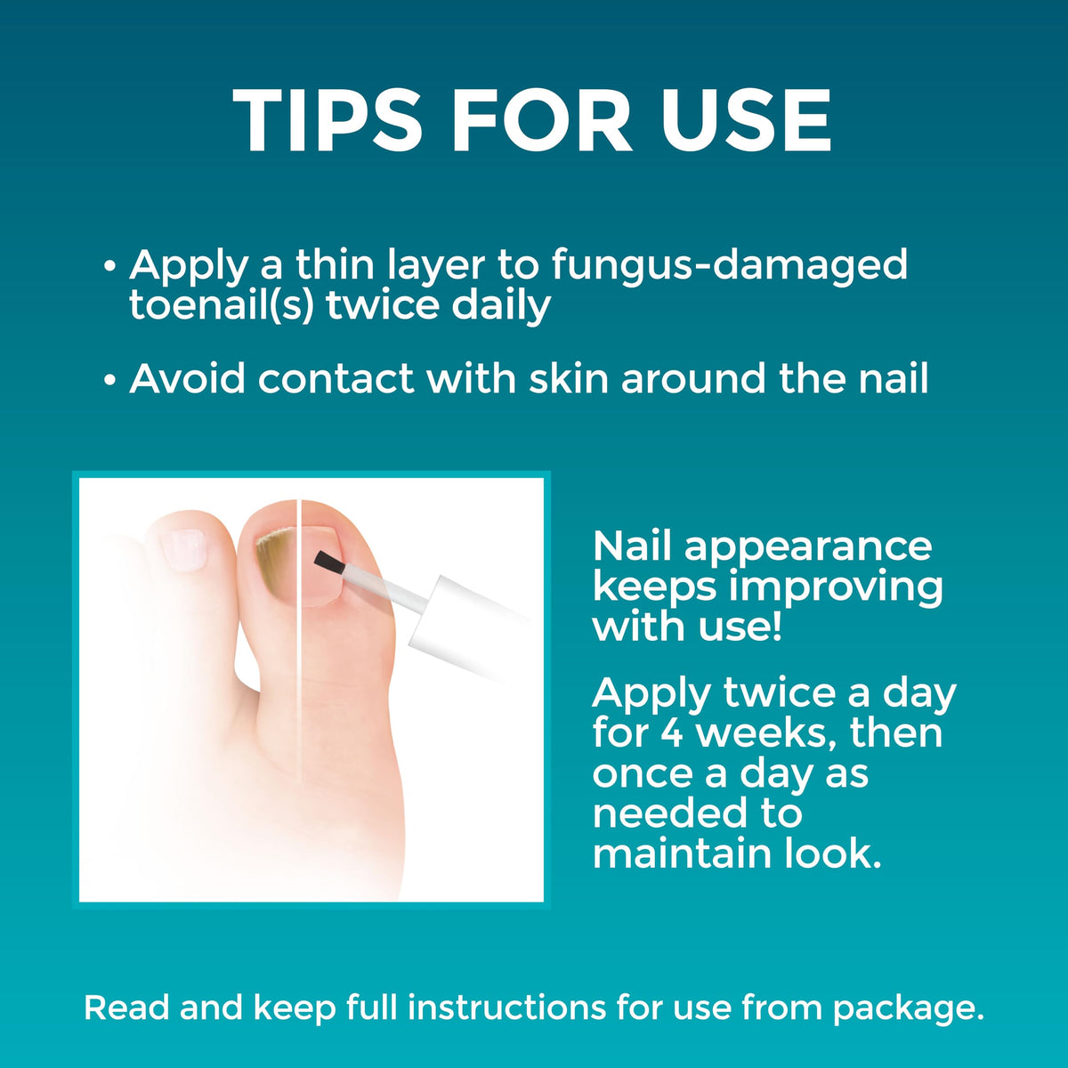 Opti-Nail before and after nails comparison showing brighter, clearer results