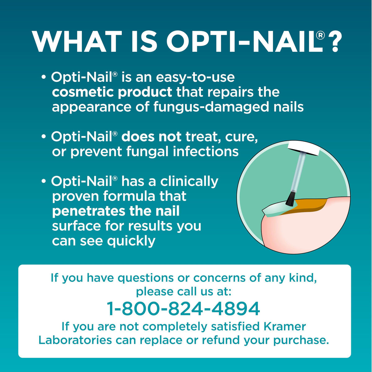 Opti-Nail liquid on nail plate showing smooth texture and quick-dry benefit