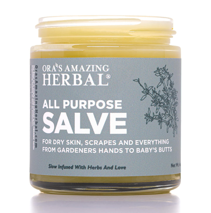 Ora's Amazing Herbal front jar view showing label and glass packaging benefit of plastic-free container