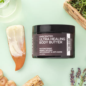 Ora's Amazing Herbal 8 oz jar next to ruler showing true size and value