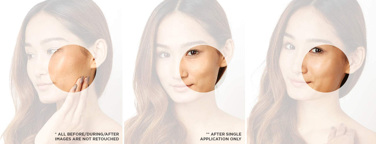 O.R.G. Skincare before and after wipe showing brighter, smoother skin result