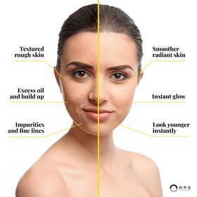 O.R.G. Skincare label and ingredients list visible, emphasizes alcohol- and paraben-free benefit