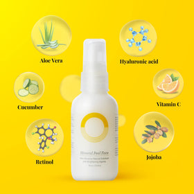 O.R.G. Skincare peel being removed from skin, lifts dead skin and impurities visibly