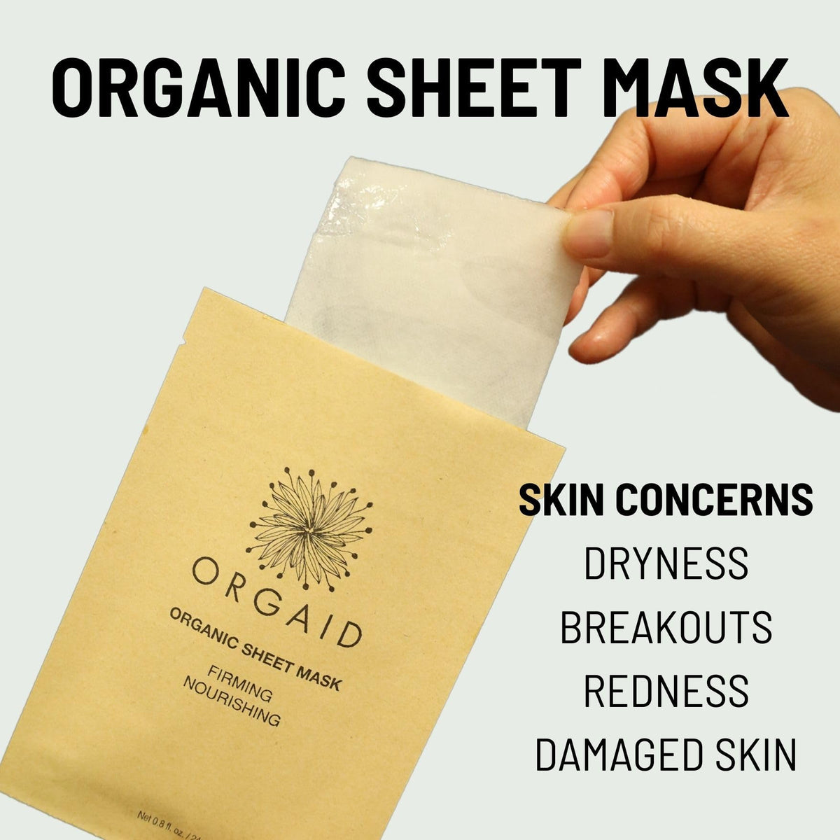 ORGAID Vitamin C mask applied on model showing brightening and even tone