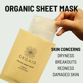 ORGAID Vitamin C mask applied on model showing brightening and even tone