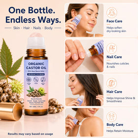 Organic Castor Oil in use on brows demonstrates tidy, targeted conditioning
