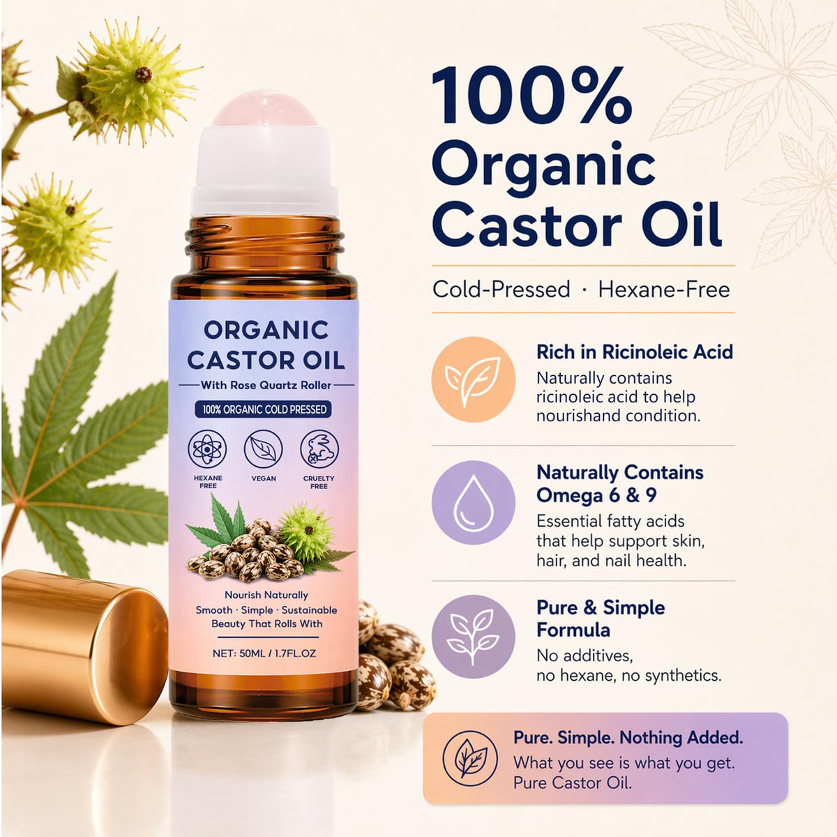 Organic Castor Oil scalp application demonstration shows controlled delivery to roots