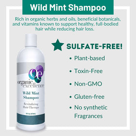 Organic Excellence shampoo lather texture showing gentle foam