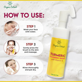 ORGANIC EXTRACT in bathroom routine setting illustrating refreshed skin