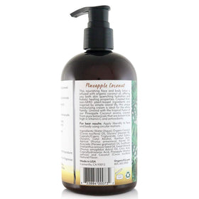 Organic Fiji close-up cream texture demonstrating smooth, hydrating coconut oil