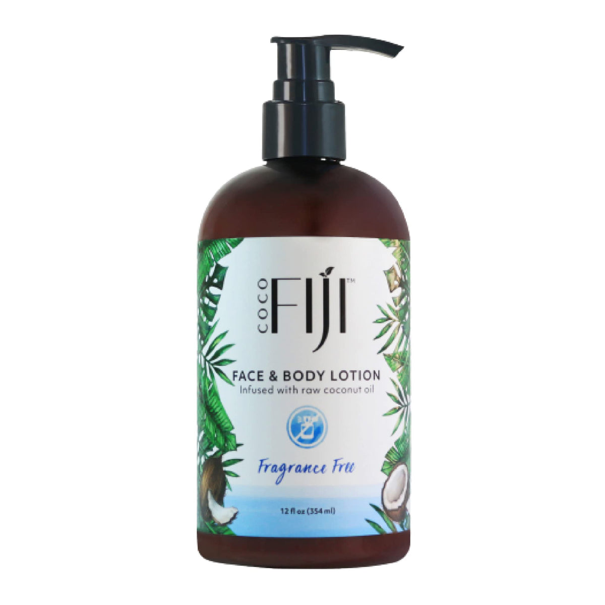 Organic Fiji front packaging showing Coco Fiji lotion, clean organic hydration