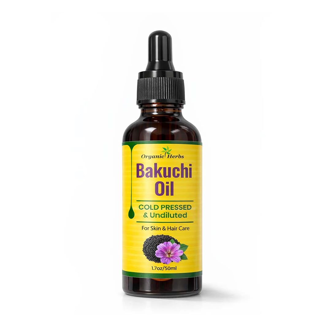 Organic Herbs bottle front view shows convenient 50ml size and pure oil benefit