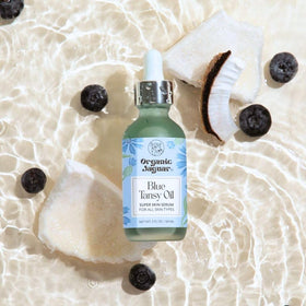 Organic Jaguar close-up of blue tansy serum texture highlighting smooth absorption