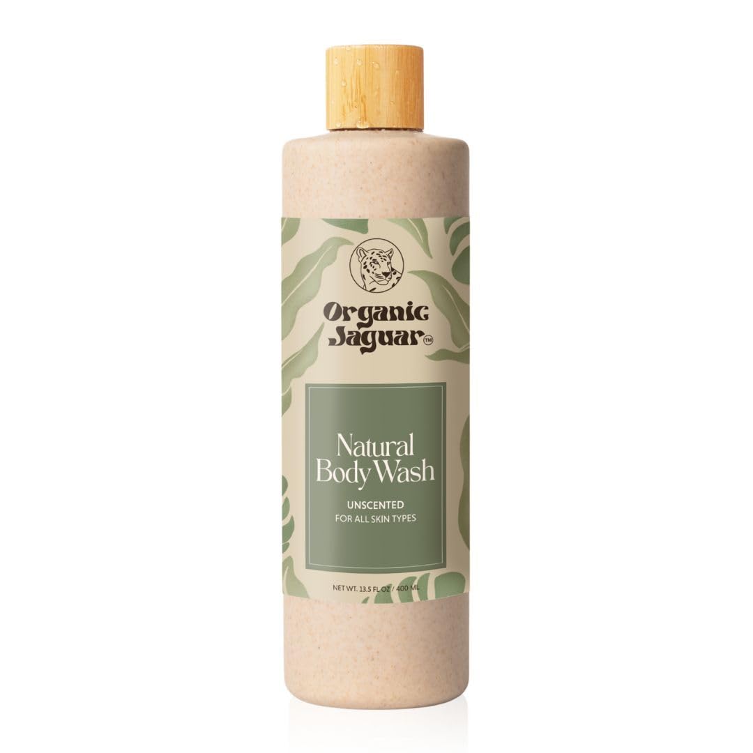 Organic Jaguar front bottle view showing clean unscented packaging and hydration benefit