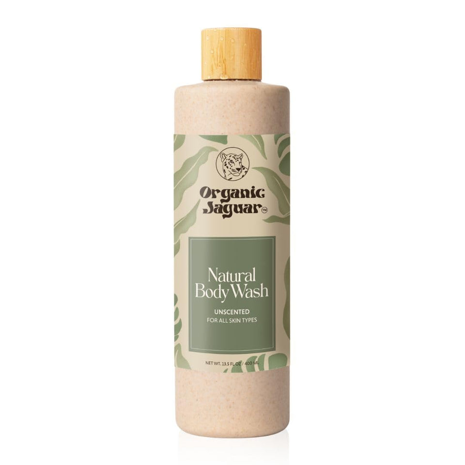 Organic Jaguar front bottle view showing clean unscented packaging and hydration benefit
