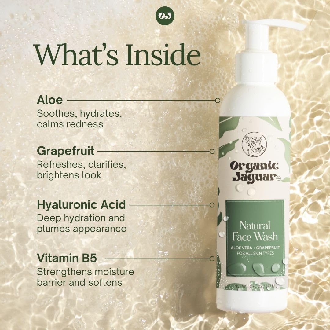 Organic Jaguar pump dispensing clear gel texture for hydrating application
