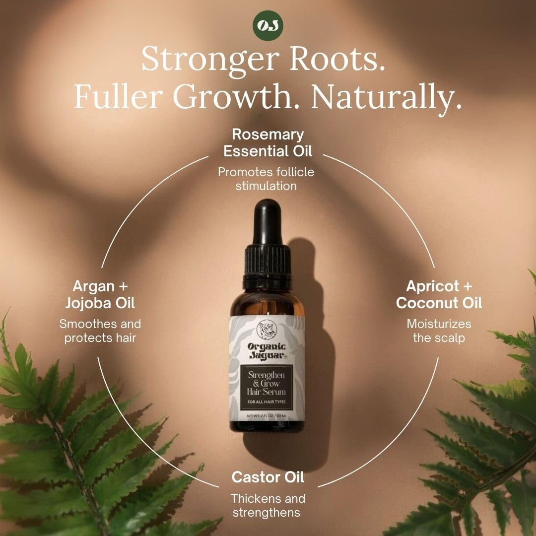 Organic Jaguar serum in hand being applied to scalp demonstrating targeted nourishment
