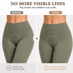 ORGOT insert attached to underwear demonstrating secure invisible fit benefit