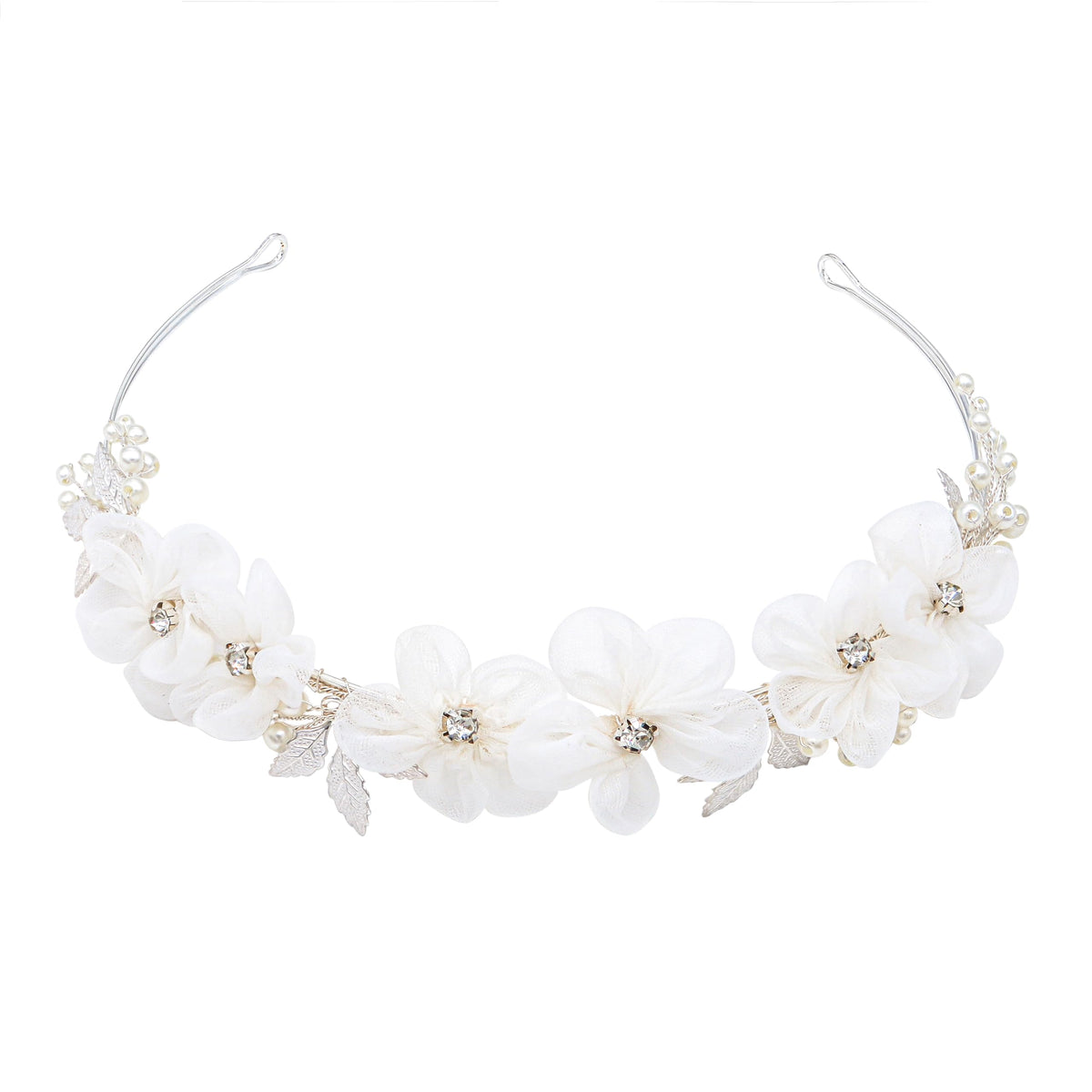Oriamour close-up of tulle and pearls highlighting delicate texture and refined detail