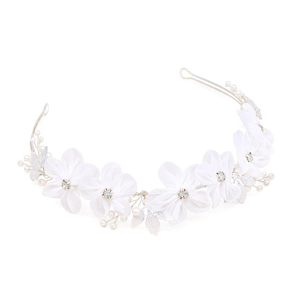 Oriamour front view packaging showing elegant headband and pearl accents enhancing presentation