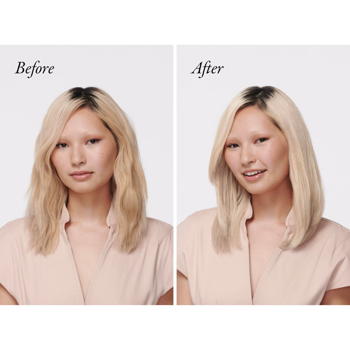Oribe Bright Blonde back label with instructions and ingredient clarity benefit