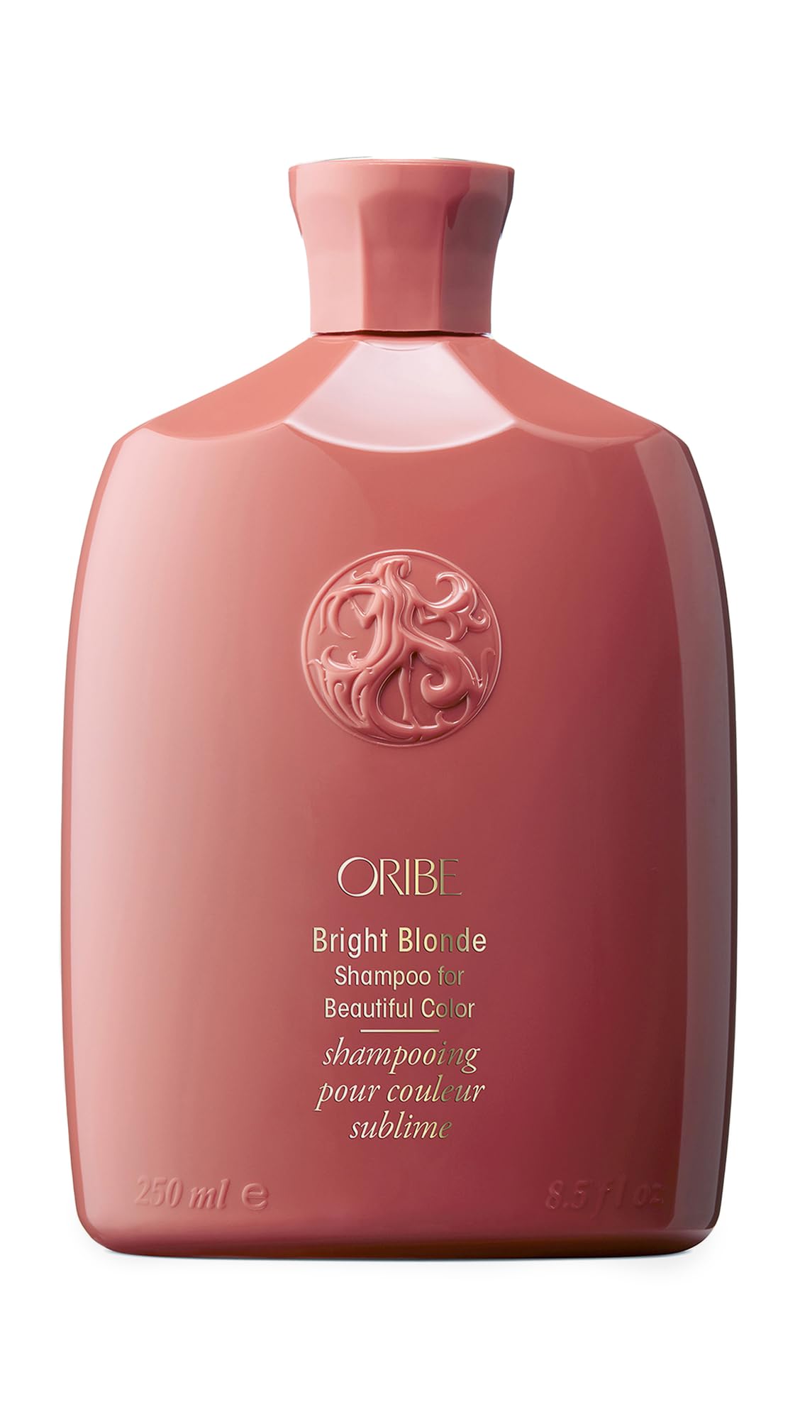 Oribe Bright Blonde front packaging showing bottle and label benefits