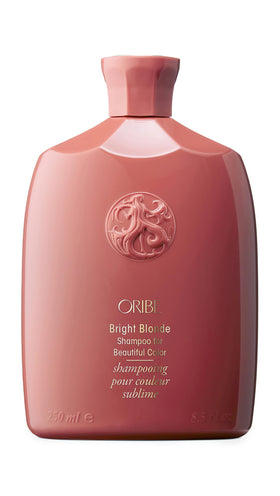 Oribe Bright Blonde front packaging showing bottle and label benefits