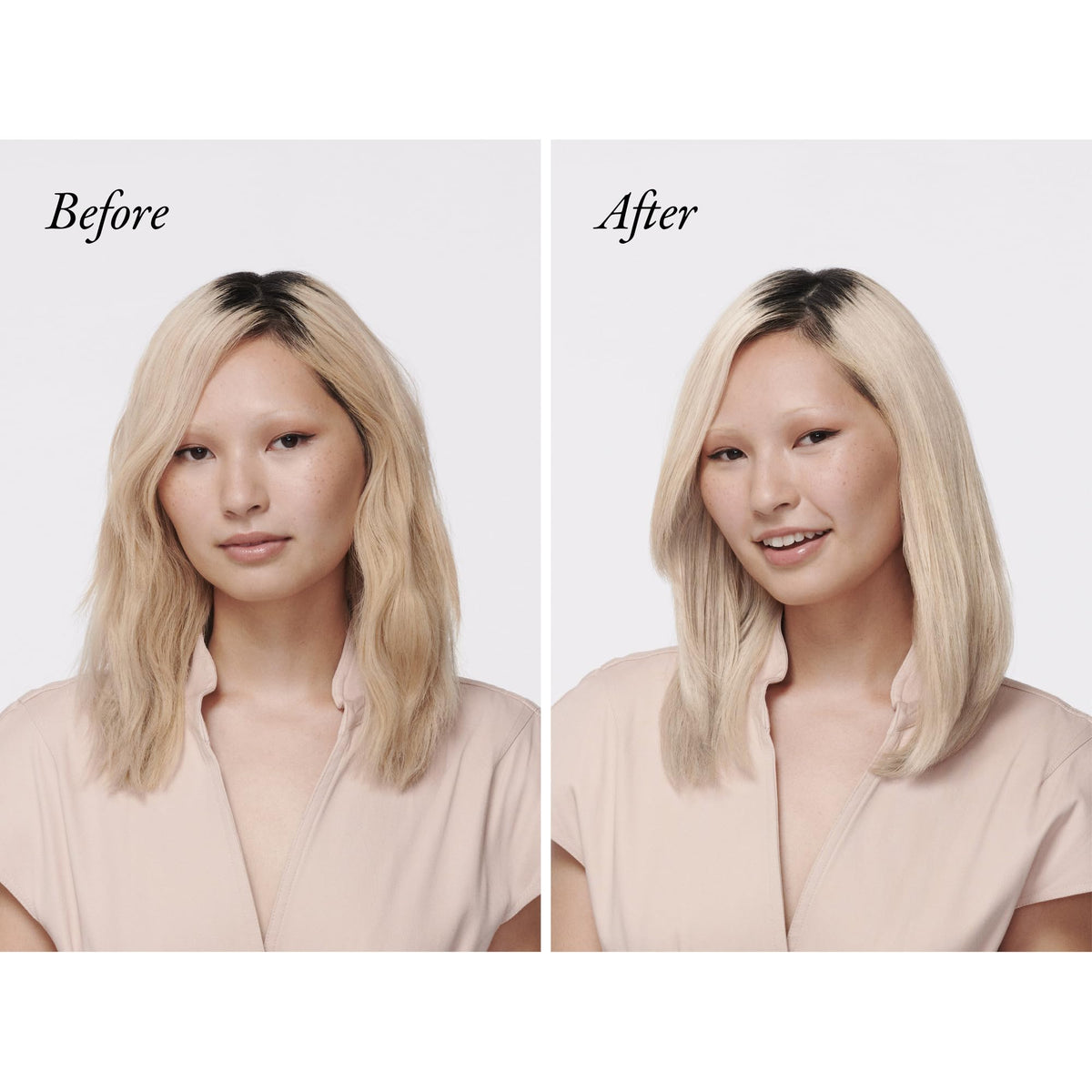 Oribe Bright Blonde shampoo foam texture close-up showing gentle, violet-tinted lather