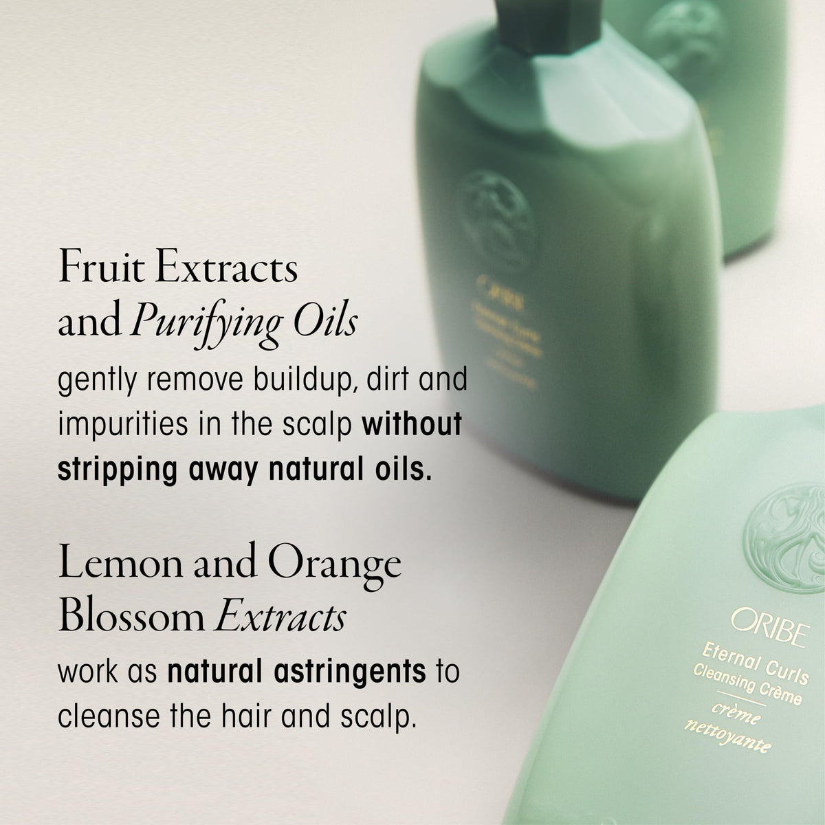 ORIBE close-up cream texture demonstrating rich moisturizing slip