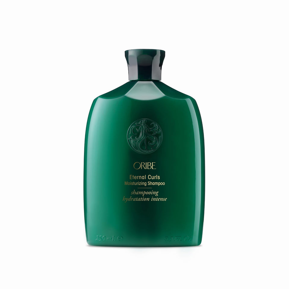 Oribe eternal curls shampoo front packaging shows bottle and logo for premium care
