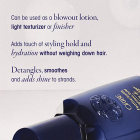 Close-up texture of Oribe Featherbalm cream illustrating lightweight consistency and smoothness