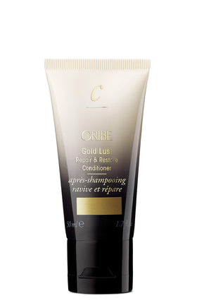 Oribe Gold Lust conditioner front packaging showing luxurious bottle and label benefit