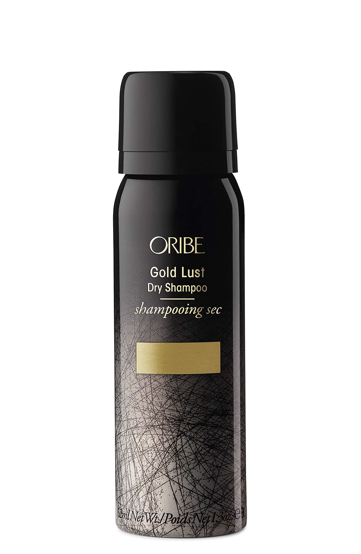 Oribe Gold Lust front packaging showing 1.3oz travel size and luxury design benefit