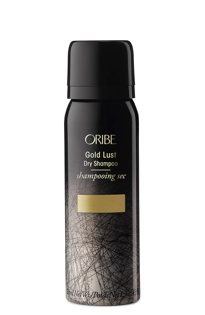 Oribe Gold Lust front packaging showing 1.3oz travel size and luxury design benefit