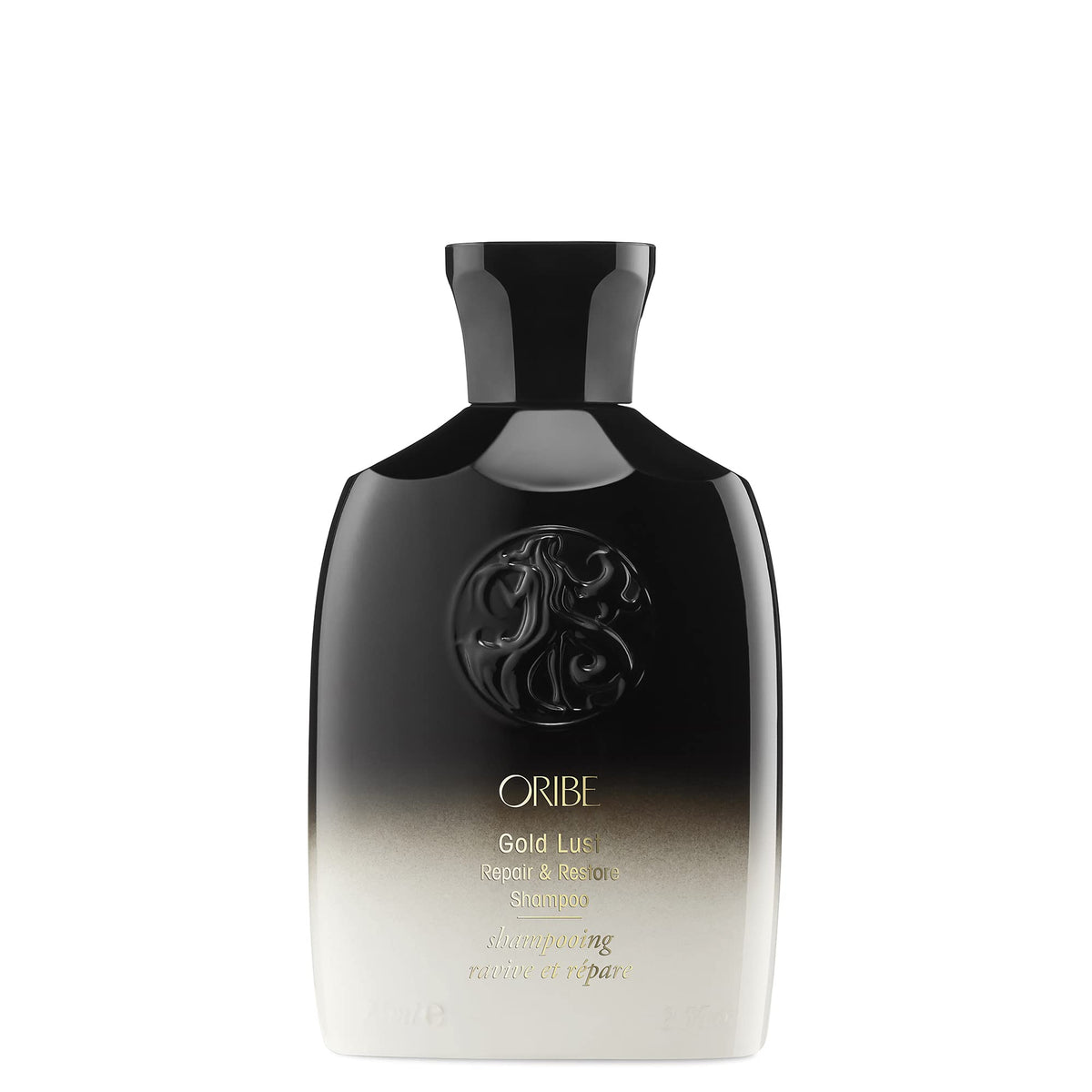 Oribe Gold Lust front packaging showing 2.5oz bottle and premium design for travel