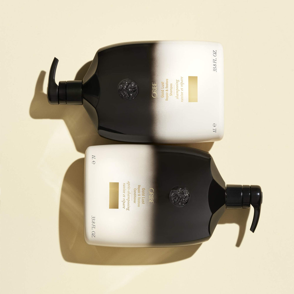 Oribe Gold Lust in salon use being massaged into hair for restoration benefits