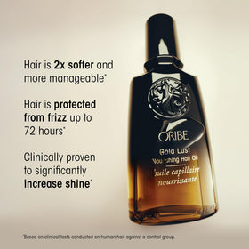 Oribe Gold Lust ingredients with argan and jasmine illustrating nourishing benefit