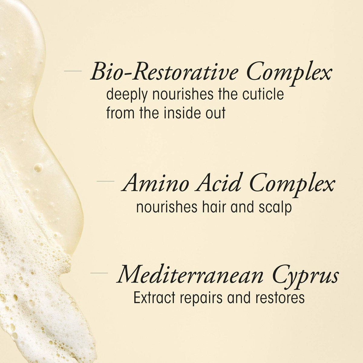 Oribe Gold Lust ingredient collage of argan, cypress and botanicals for repair
