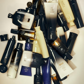 Oribe Gold Lust label detail showing formulation claims and ingredient highlights