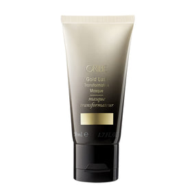 ORIBE front packaging of Gold Lust Mask showing luxury jar and branding benefits
