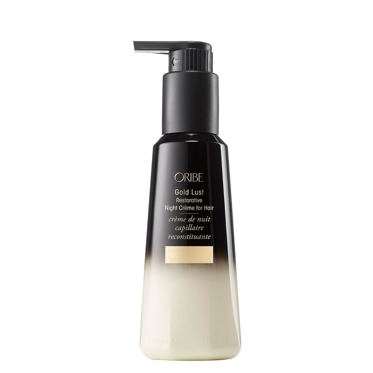 Oribe Gold Lust front bottle showing elegant packaging and premium repair benefits