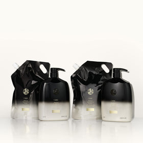 Oribe before and after hair detail showing restored smoothness