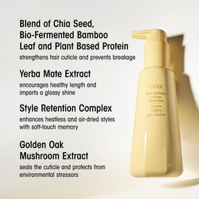 Oribe bottle label emphasizing 100% post-consumer recycled plastic and recyclable carton