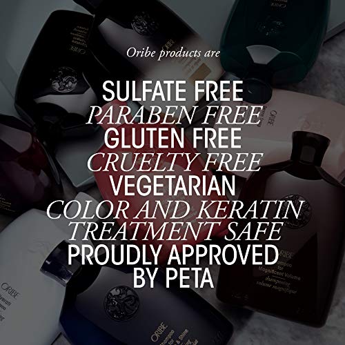 Oribe product label and ingredients detail emphasizing luxe formulation transparency benefit