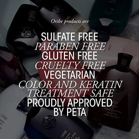 Oribe product label and ingredients detail emphasizing luxe formulation transparency benefit