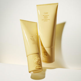 Oribe product label close-up listing key ingredients and Côte d’Azur scent