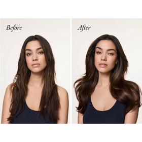 Oribe pump and cap detail highlighting effortless dispensing and control