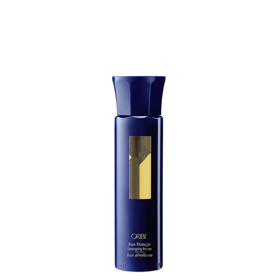 Oribe Run-Through front packaging showing bottle and label for quick identification and appeal